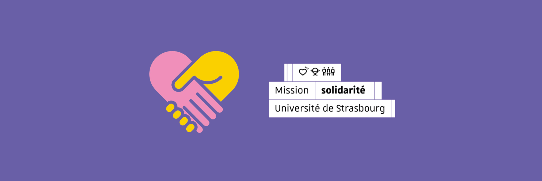 logo mission solidarité et pictogramme mains
